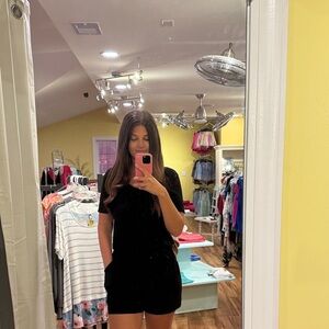 Chic Black Short Sleeve Romper